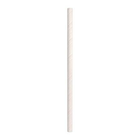 5.75" Cocktail White Paper Straw, Unwrapped