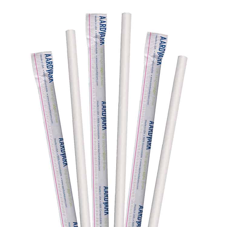 7.75" Standard White Paper Straw, Wrapped
