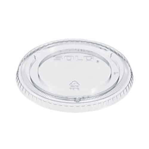 Flat PET Lid - fits 12-24 oz Clear Cold Cups, Parfait/No Straw Hole