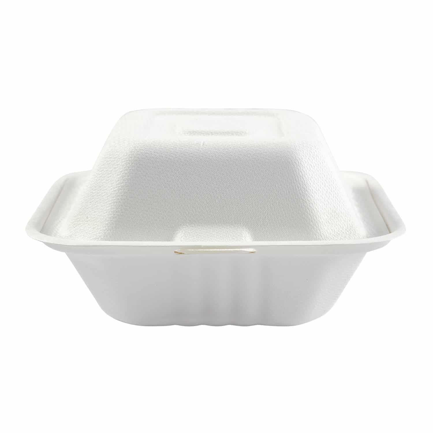 6" x 6" x 3" Fiber Clamshell, 1-Compartment - Image 3