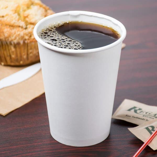 12 oz Paper Hot Cup, White - Image 3