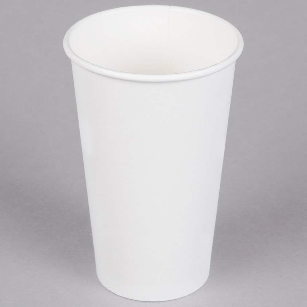16 oz Paper Hot Cup, White - Image 2