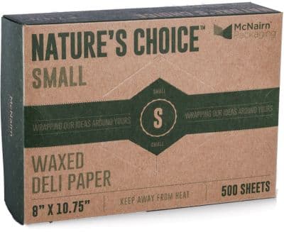8"x10-3/4" Waxed Paper Wrap, Brown Kraft