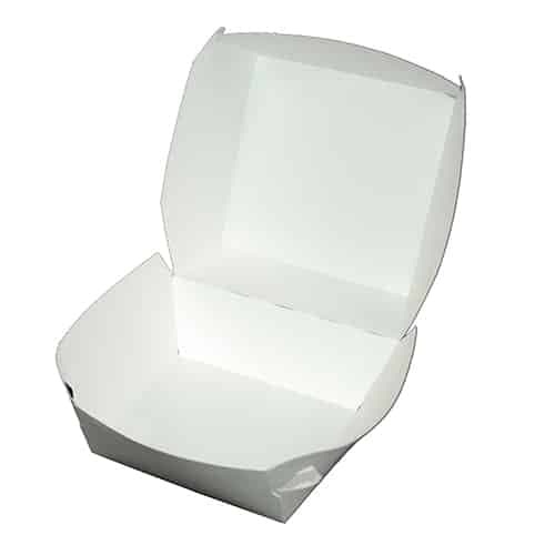 4.5 x 4.5" Clay Coated Hamburger Clamshell, White - Image 3