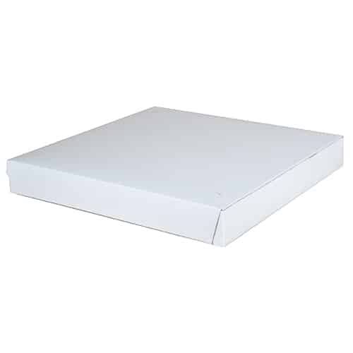 14" Clay Coated Pizza Box, White