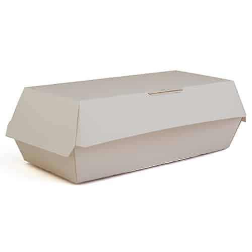 7 x 3" Clay Coated Hoagie Clamshell, White