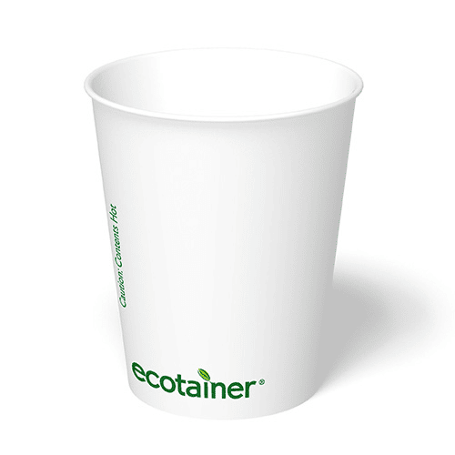 8 oz Compostable Paper Hot Cup, White
