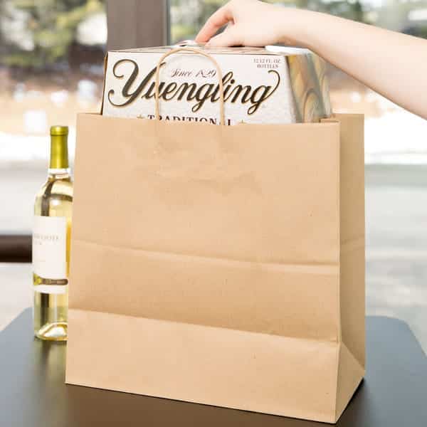 13" x 7" x 13" Kraft Paper Bag with Handles - Image 2