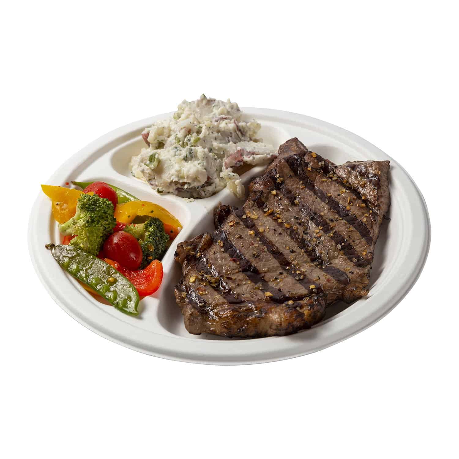 10" Round Fiber Plate, 3-Compartment - Image 3