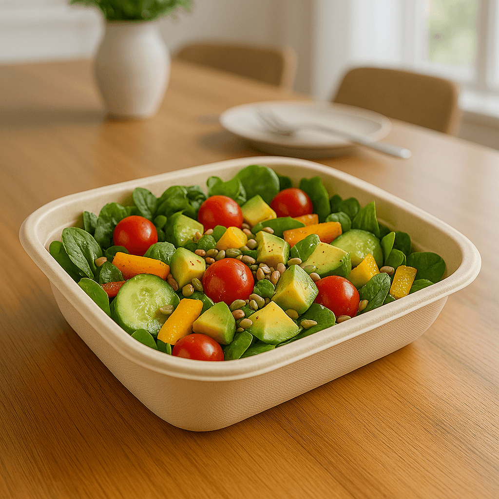 fiber container for salads