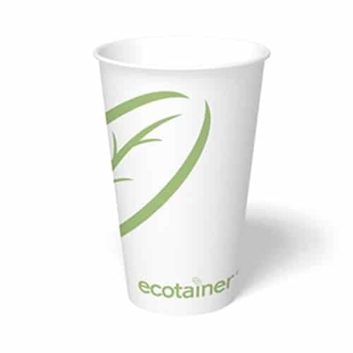 16 oz Compostable Paper Hot Cup, White