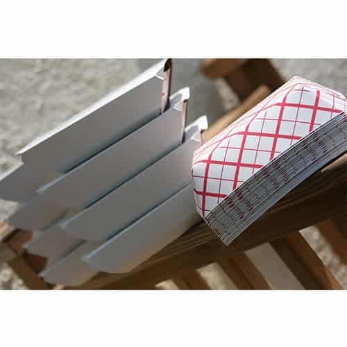 300 Food Tray, Red Check, 500 cs