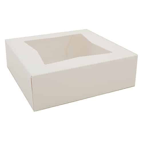 8" x 8" x 2.5" White Window Bakery Box
