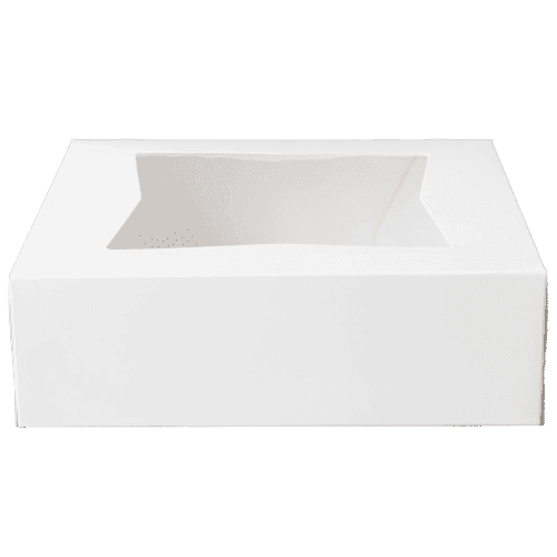8" x 8" x 2 1/2" White Window Bakery Box, 200 cs