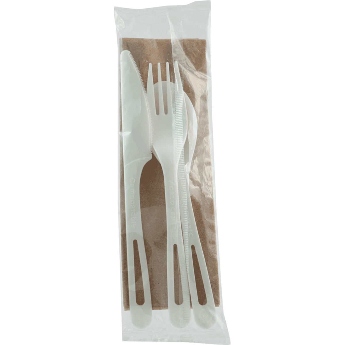 6” Wrapped Cutlery Kit - Fork, Knife, Spoon, Napkin