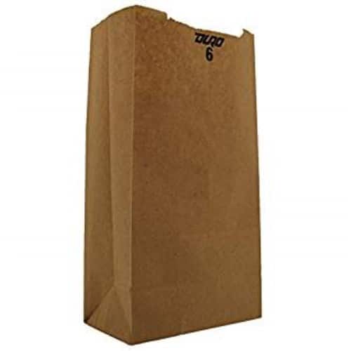 6" x 3 5/8" x 11 1/16" Kraft Paper Bag