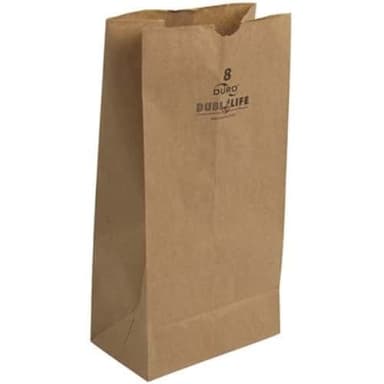 6 1/8" x 4 1/8" x 12 7/16" Kraft Paper Bag (500/case)