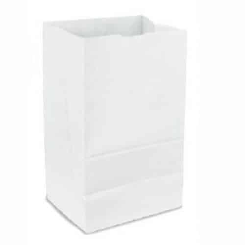4 5/16" x 2 7/16" x 7 7/8" White Paper Bag