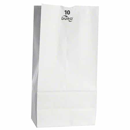 6 5/16" x 4 3/16" x 13 3/8" White Paper Bag