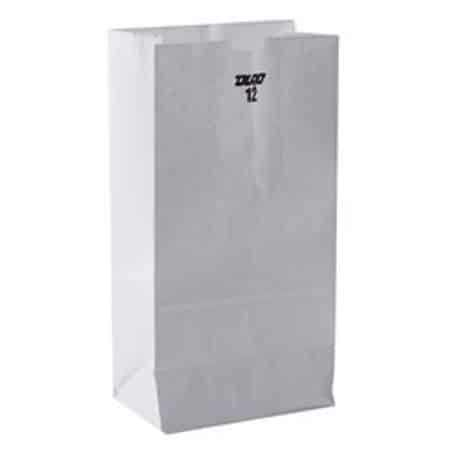 7 1/16" x 4 1/2" x 13 3/4" White Paper Bag