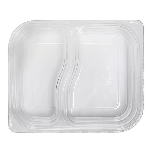 18 oz Clear Rectangle Deli Container, 2-Compartment