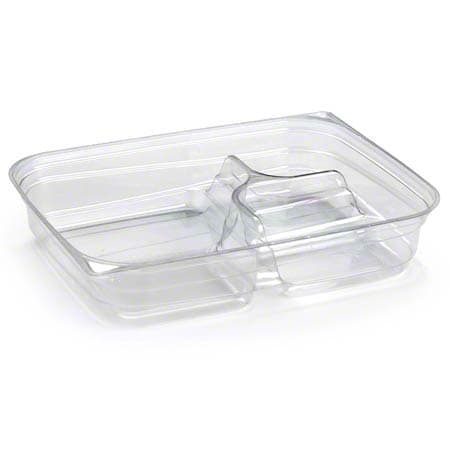 26 oz Clear Rectangle Deli Container, 3-Compartment