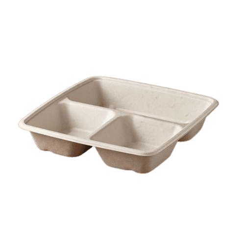 32 oz Square Pulp Bowl, 3-Compartment