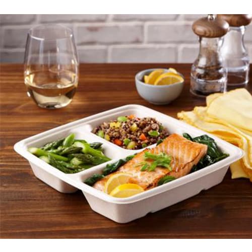 32 oz Square Pulp Bowl, 3-Compartment - Image 2