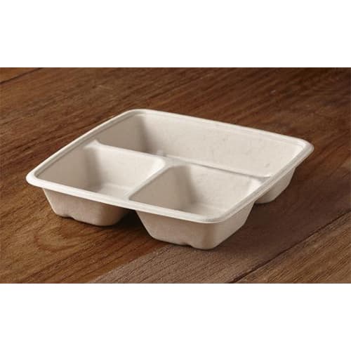 32 oz Square Pulp Bowl, 3-Compartment - Image 3