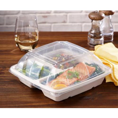 Dome PP Lid - fits 32-48 oz Square Pulp Bowls - Image 2