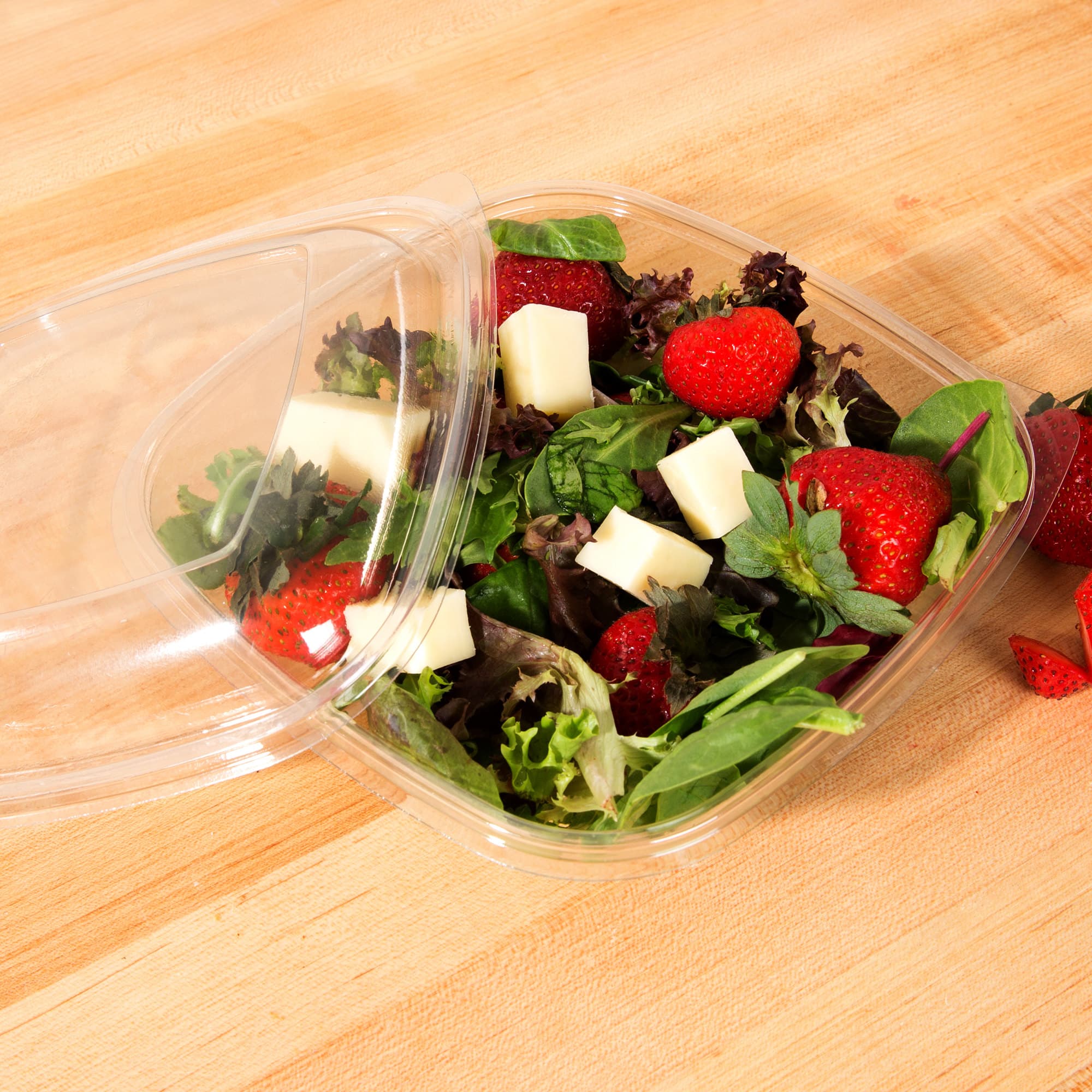 Dome PET Lid - fits 24-48 oz Square PET Bowls - Image 6