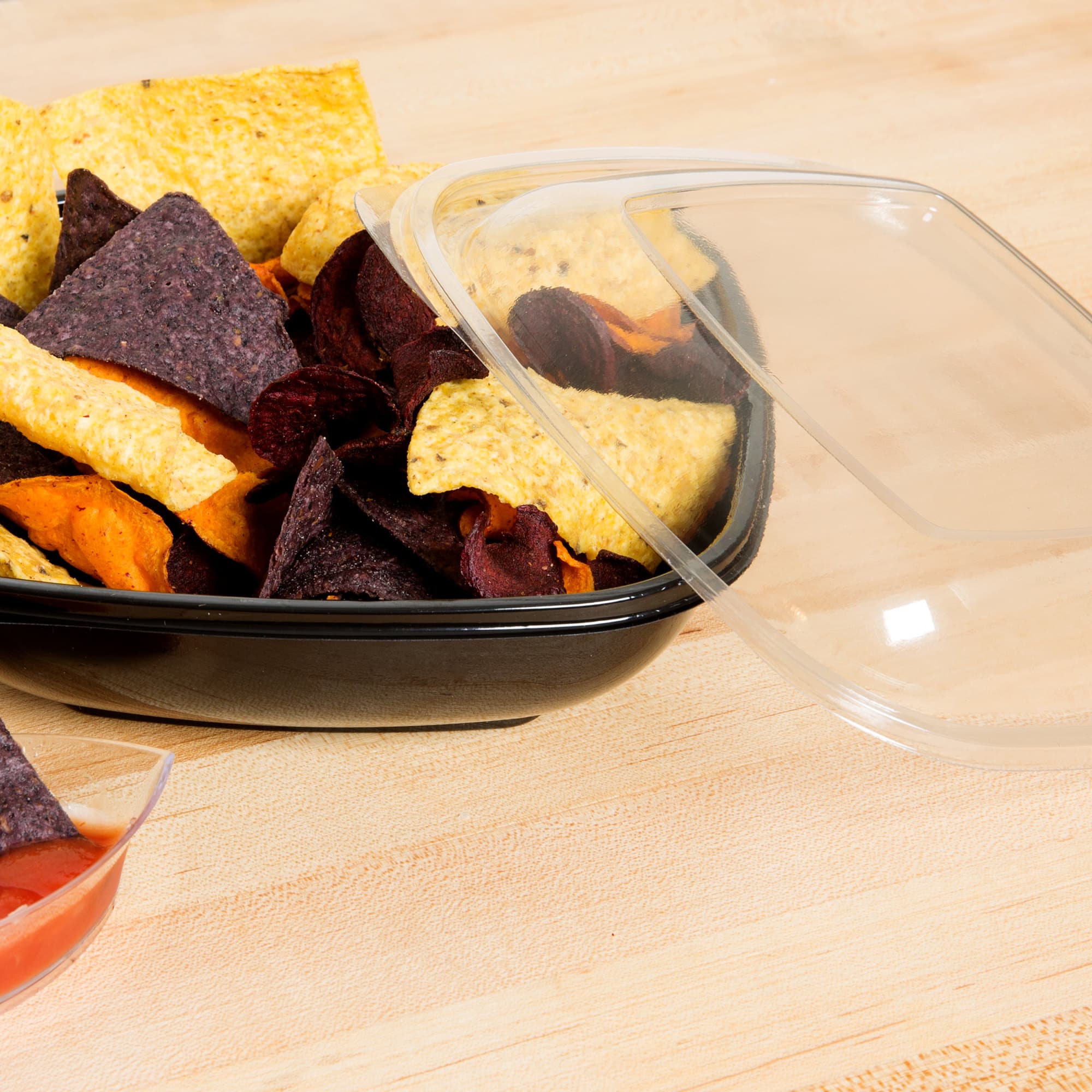 Dome PET Lid - fits 24-48 oz Square PET Bowls - Image 7