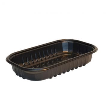 68 oz Rectangle PET Tray, Black