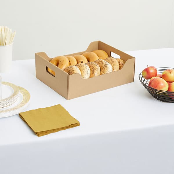 Small Kraft Catering Tray with Cover - Image 3