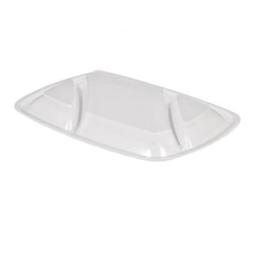 35 oz PP Rectangle Container with Dome Lid, 3-Compartment - Image 3