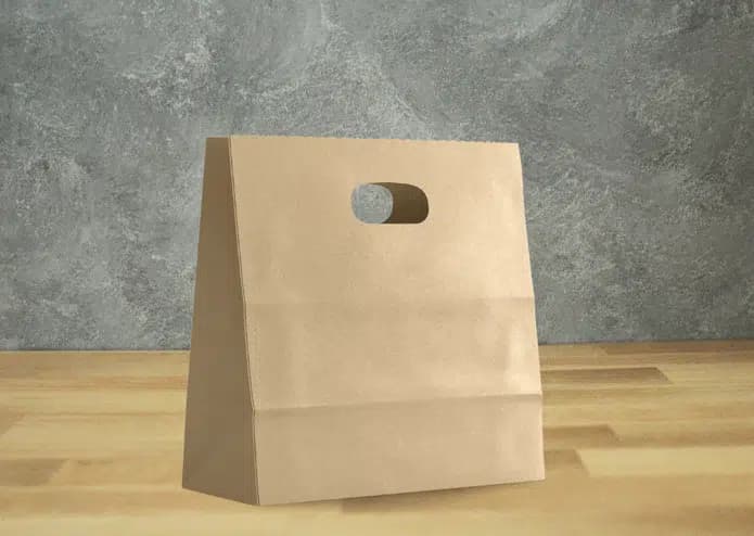 11" x 11" x 6" Kraft Paper Bag with Handles (500/case)