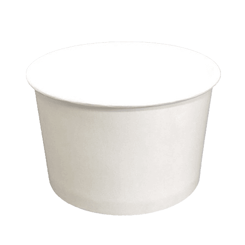 8 oz Squat Paper Deli Container, White