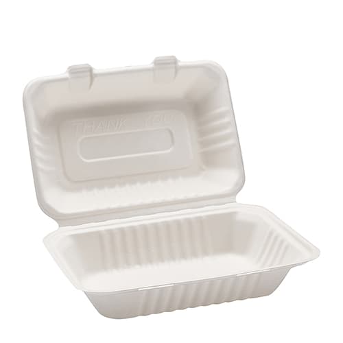 9" x 6" x 3" Fiber Clamshell, 1-Compartment - Image 2