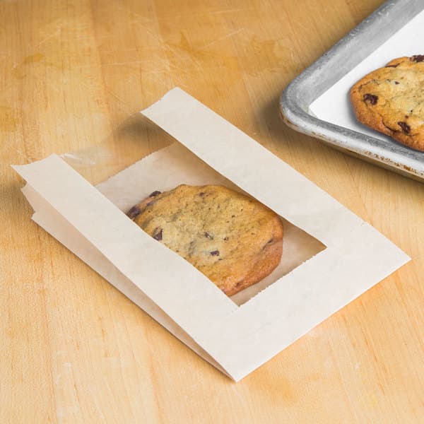 5" x 7" Grease Resistant Window Bakery Bag, Kraft - Image 3