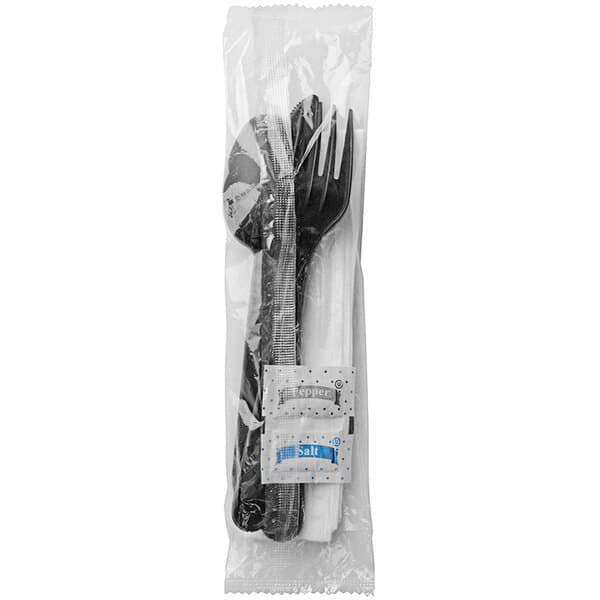 Individually Wrapped Plastic Cutlery Kit - Fork, Knife, Spoon, Napkin, Salt, Pepper - Image 3
