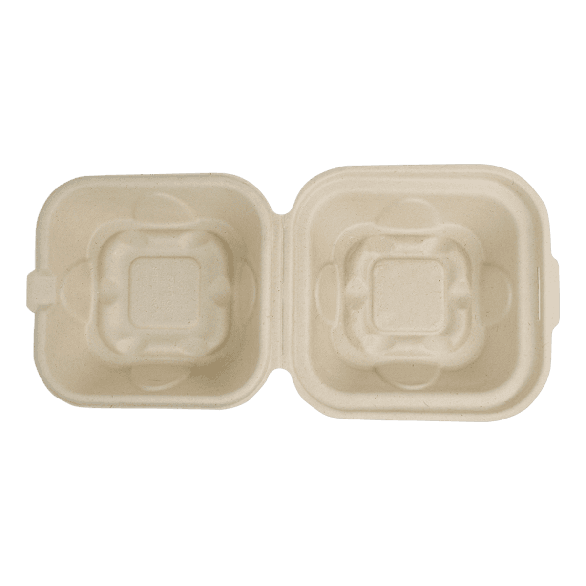 6" x 6" x 3" Fiber Clamshell, 1-Compartment - Image 4