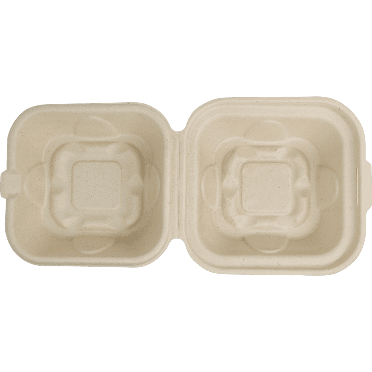 8" x 8" x 3" Fiber Clamshell, 1-Compartment - Image 3