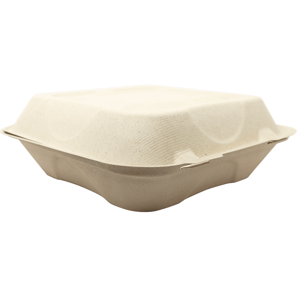 8" x 8" x 3" Fiber Clamshell, 1-Compartment - Image 4