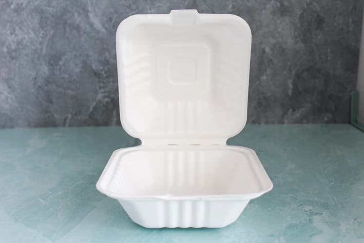 6" x 6" x 3" Fiber Clamshell, 1-Compartment