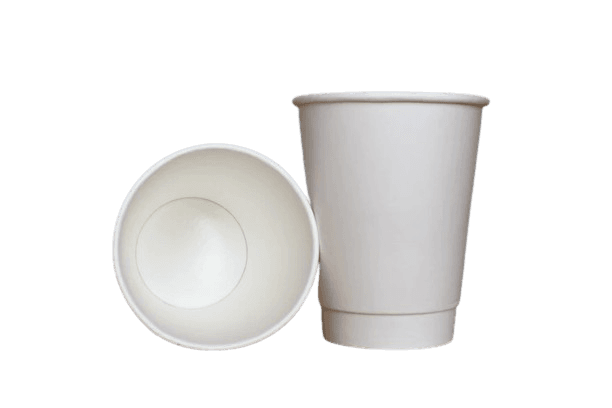 12 oz PE Lined Double Wall Paper Hot Cup, White