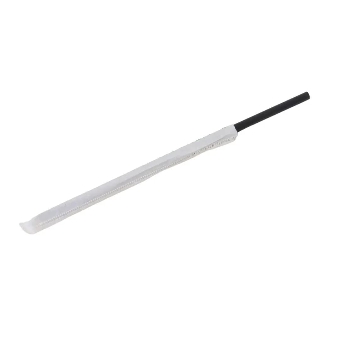 7.75" Black PHA Drinking Straw, Wrapped