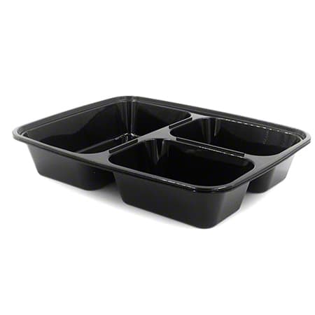 32 oz Rectangle PP Container Combo Kit, 3-Compartment - Image 4