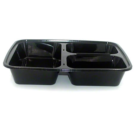32 oz Rectangle PP Container Combo Kit, 3-Compartment - Image 5