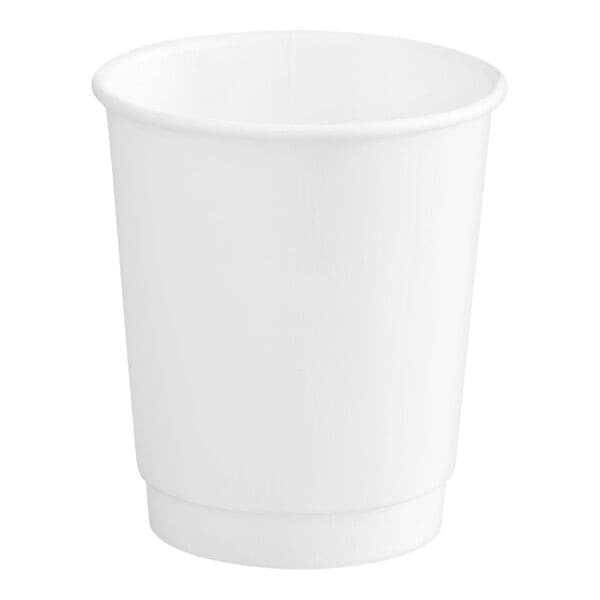8 oz PE Lined Double Wall Paper Hot Cup, White - Image 2
