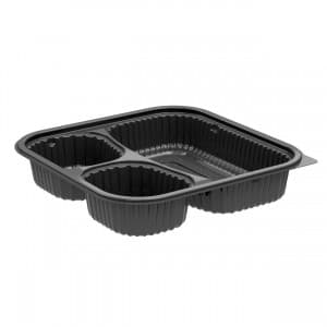 23 oz Square PP Food Container, 3-Compartment - Image 2